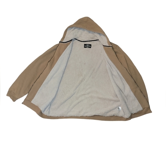 Levi’s durable knit wear size XXL tan zip up jacket super soft fuzzy lining - Picture 7 of 8